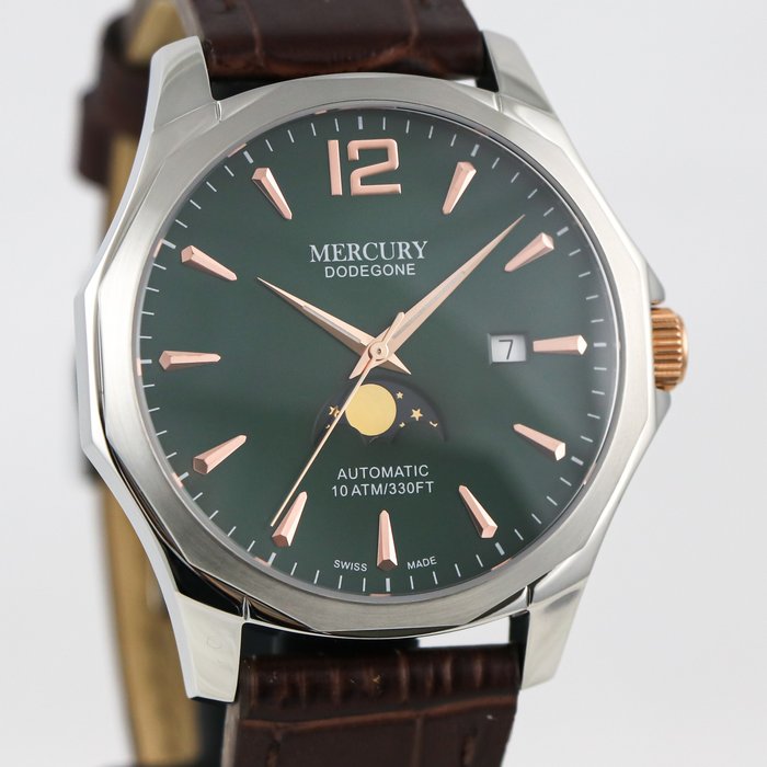 Preview of the first image of MERCURY - NEW MODEL - DODEGONE Moonphase - Automatic Swiss Watch - MEA480-SL-12 "NO RESERVE PRICE".