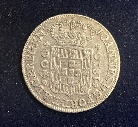 Portugal. D. João Príncipe Regente (1799-1816). Cruzado Novo (480 Reis) 1810 - Diadema de 1 Ponto