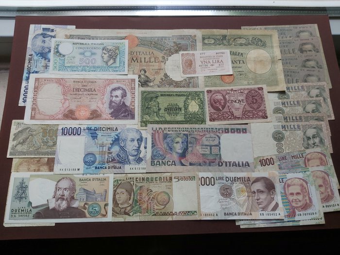 Italy - Lotto di 27 banconote Lire - anni vari - Regno e Repubblica
