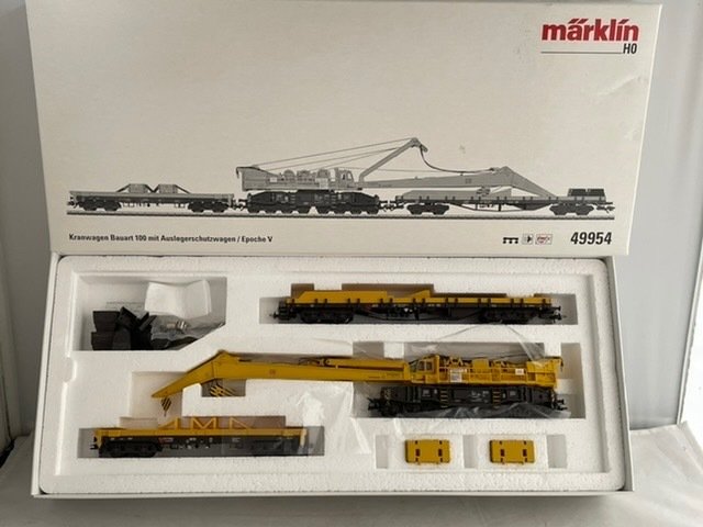 Märklin H0 - 49954 - Freight wagon set - Crane carriage type 100 'Goliath' and crane arm carriage type 817 - (8190) - DB