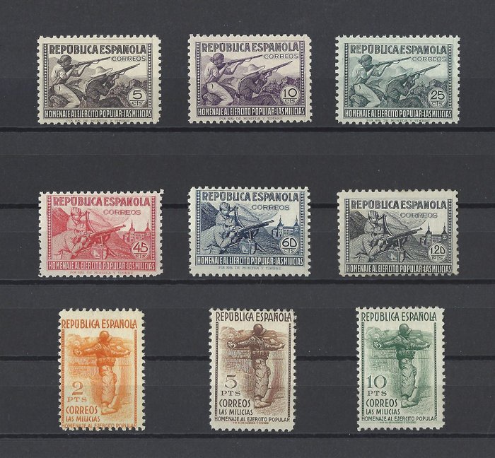 Spain 1938 - Tribute to the Popular Army, complete set. No reserve price. - Edifil Nº 792/00