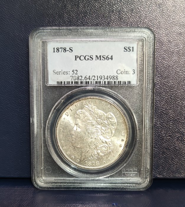 USA. Morgan Dollar 1878-S (San Francisco) in PCGS MS64 Slab Series 52 Coin 3
