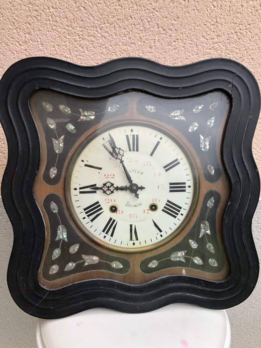 Orologio da parete - Legno, Madreperla - Fine XIX secolo