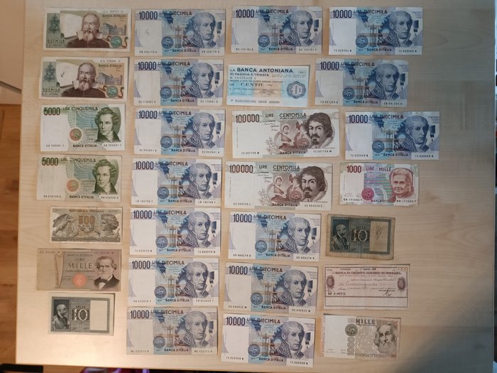 Italië - 28 banconote Lire - anni vari