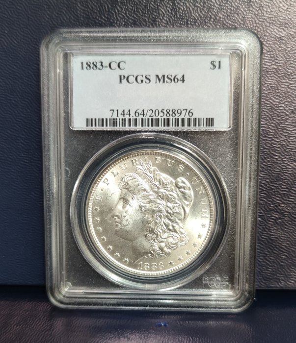 États-Unis. Morgan Dollar 1883-CC (Carson City) in PCGS MS64 Slab