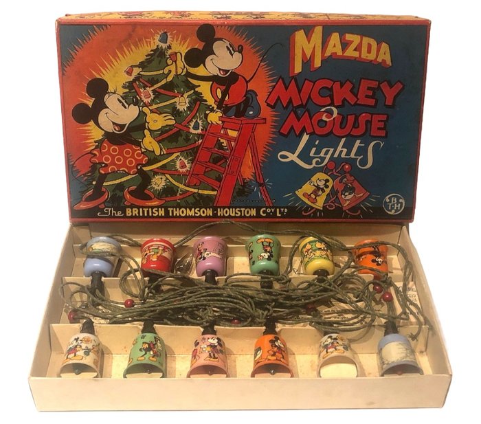 Mazda Mickey Mouse Christmas Lights - Thomson-Houston (ca. 1940)