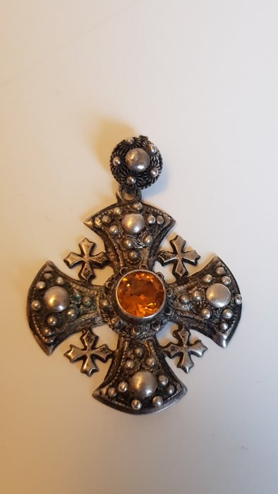 Cross of Jerusalem - Pendant - silver 950 - Silver - Catawiki