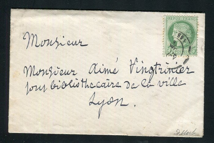 1873 rare lettre d'occasion  