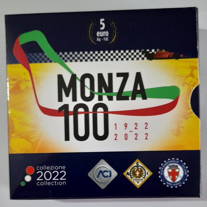 Italië. 5 Euro 2022 - 100 Anniversario Autodromo Nazionale di Monza