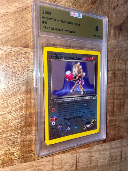 Wizards of The Coast - Pokémon - Graded Card Rocket’s Hitmonchan Holo - #9 - UCG 8 - Best Of Game - WINNER - 2003