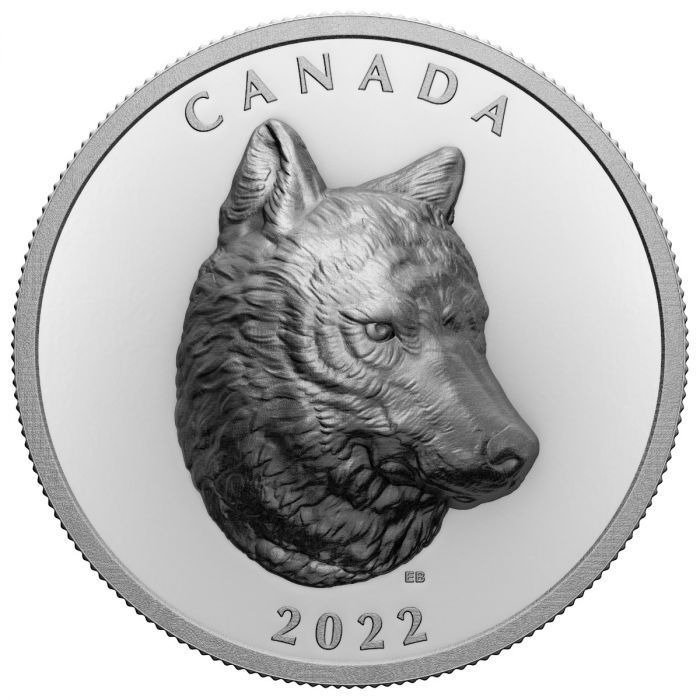 Canada. 25 Dollars 2022 - Timber Wolf Ultra High Relief - 1 oz
