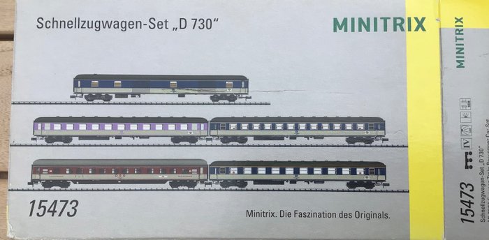 Minitrix N - 15473 - Set di carrozze passeggeri - Schnellzugwagen set D 730 - DB