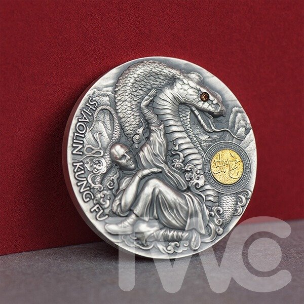 Niue. 5 Dollars 2022, Shaolin Kung Fu Snake Martial Arts Styles Antique finish Silver Coin, 2 Oz