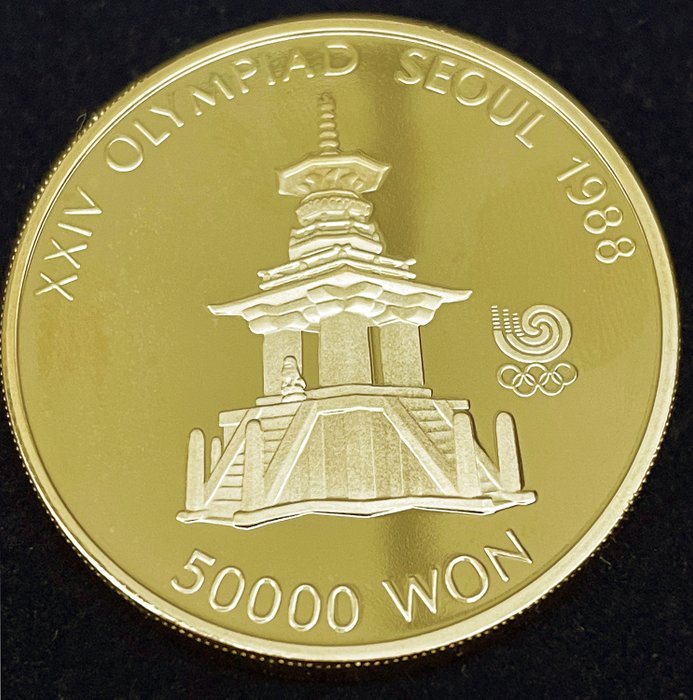 Korea. 5000 Won 1988, celebrativa XXIV Olimpiadi di Seoul 1988 (33.626 gr .925)