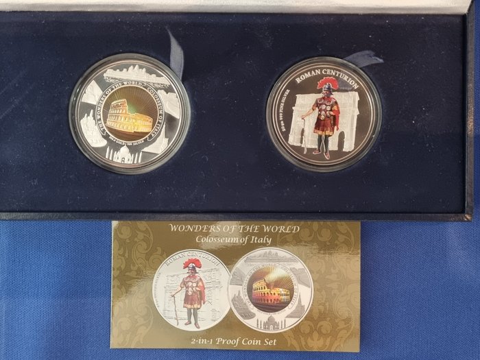 Cambodge. 3000, 10.000 Riels 2006-07 Wonders of the World - Colosseum, Italy. 2 in 1 Proof Coin set