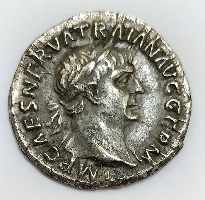 Roman Empire. Trajan (AD 98-117). AR Denarius,  Rome AD 101-102