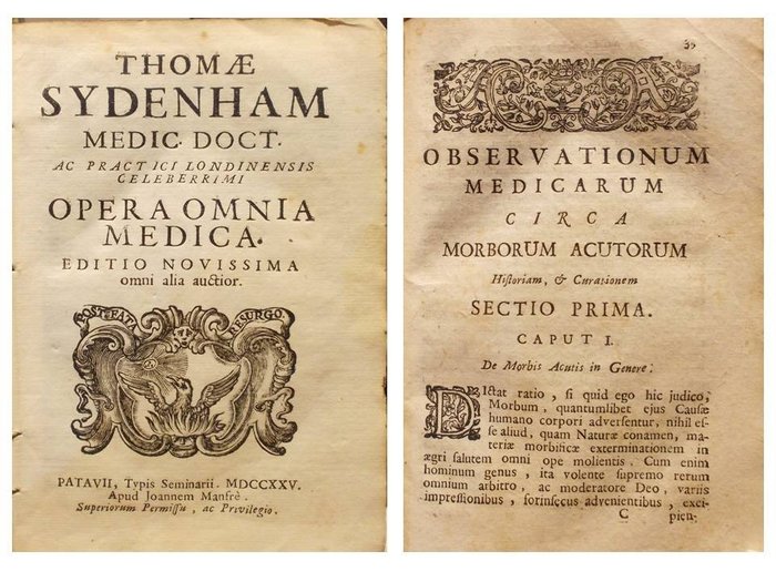 Thomas Sydenham - Opera omnia Medica - 1725