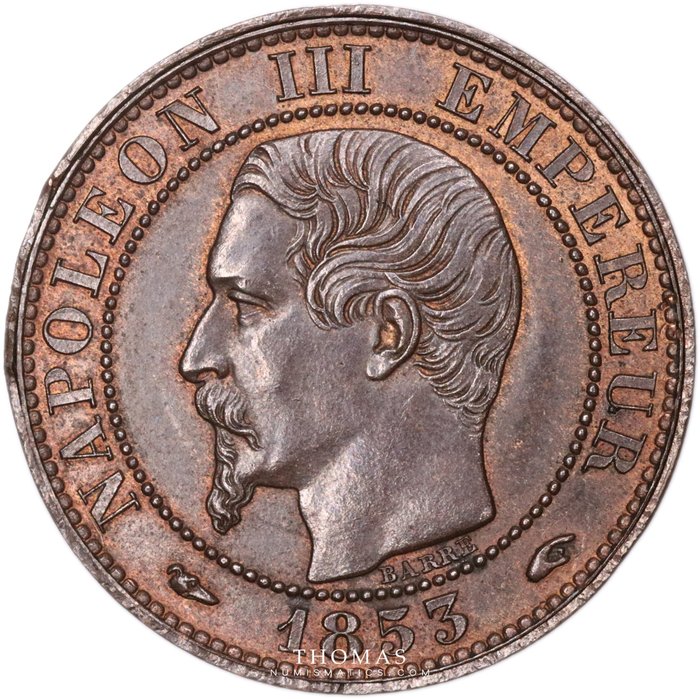 Frankrijk. Napoléon III (1852-1870). 5 Centimes 1853 transformée en boite secrète