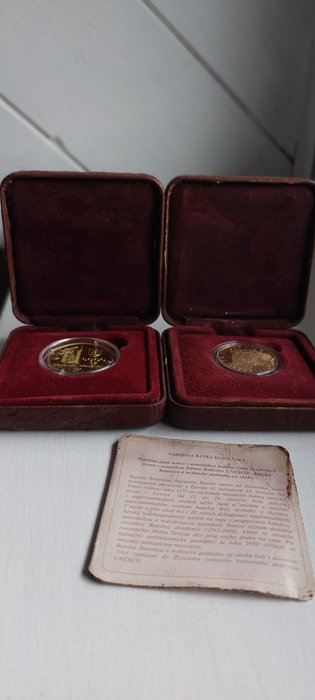Slowakei. 5 000 Crowns 1994 1100th Anniversary of the death of Svatopluk & 5 000 Crown 1997 Banska Stiavnica, 2 Coins