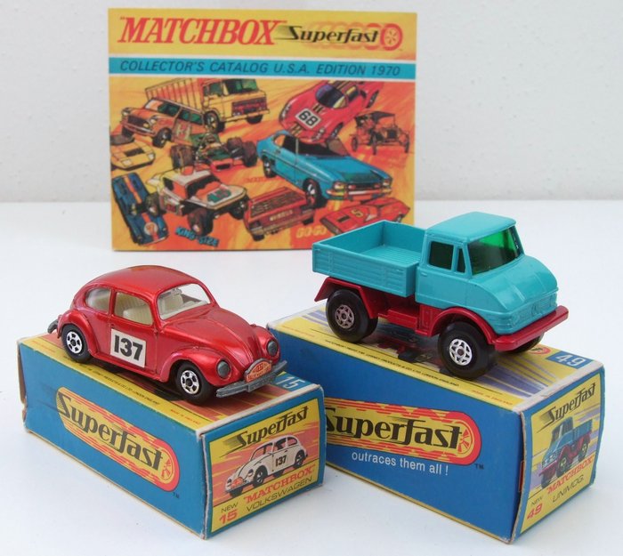 Matchbox - 1:64 - Volkswagen Beetle Nr. 15, Unimog Nr. 49 and 1970 Catalog