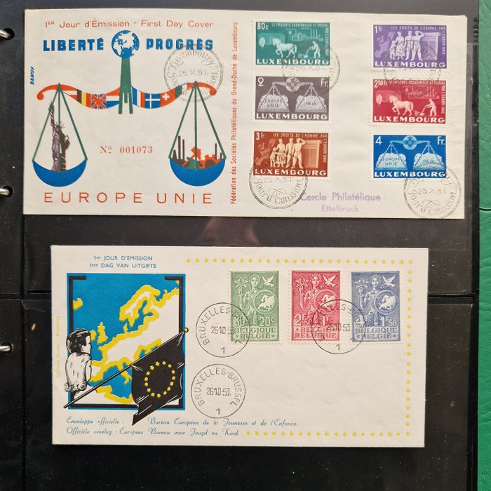 Europa CEPT 1951/1980 - Expensive FDCs in a collection with a very high catalogue value in a ring binder - Michel