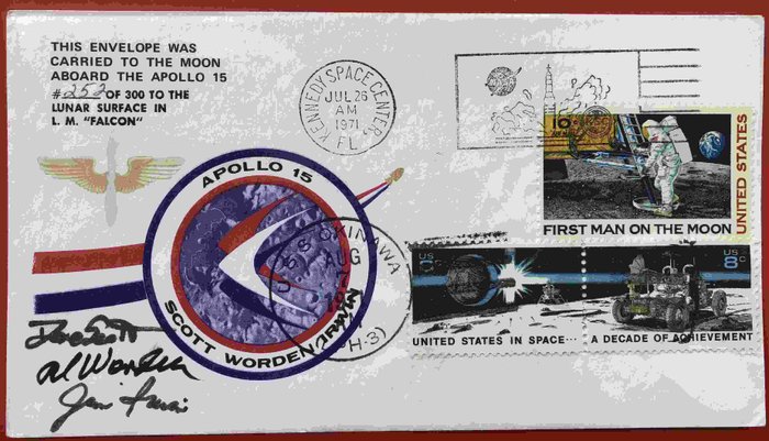 Vereinigte Staaten von Amerika 1971 - Mondbrief Apollo 15 mit Zertifikat