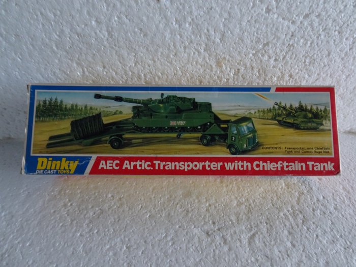 Dinky Toys - 1:43 - Set 616 - AEC Arctic Transporter, Chieftain Tank, granate e rete mimetica