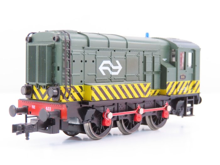 Roco H0 - 43393 - Diesellokomotive - Baureihe 600 "Bakkie/Hippel" in grüner Farbgebung mit Schreckstreifen - NS