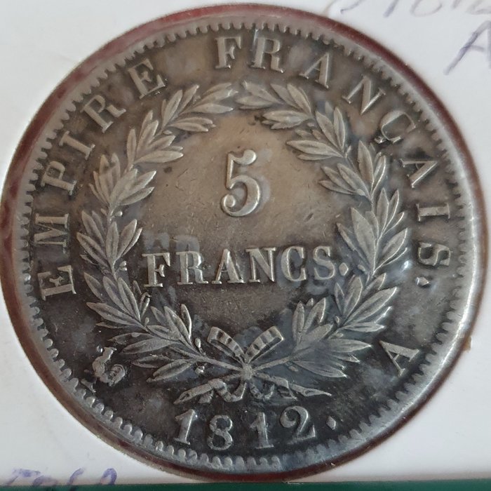 France. Napoléon I (1804-1814). 5 Francs 1812-A, Paris