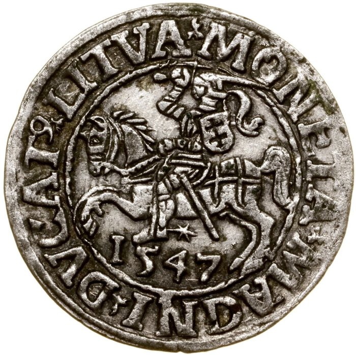 Litouwen, Polen. Sigismund II Augustus (1548-1572). 1/2 Gros 1547 Vilnius