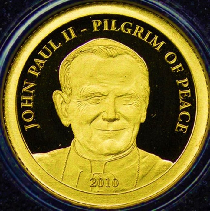 Cookeilanden. Elizabeth II. 1 Dollar 2010 IRB 'Pope John Paul II - Pilgrim of Peace (1920-2005)' - with Certificate of Authenticity