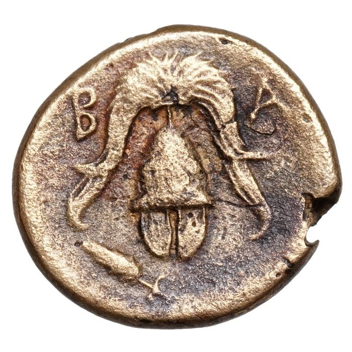Kings of Macedonia. Philip III, Arrhidaios (323-317 BC). Æ Herakles, Schild, Helm