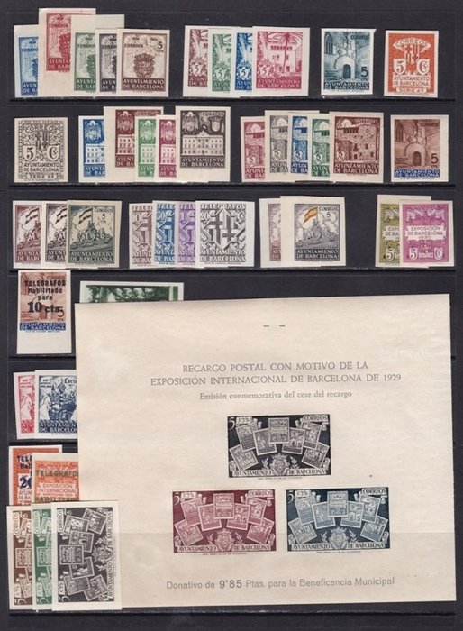Spain 1930/1945 - Barcelona - Set of stamps/sets/miniature sheets, imperforated