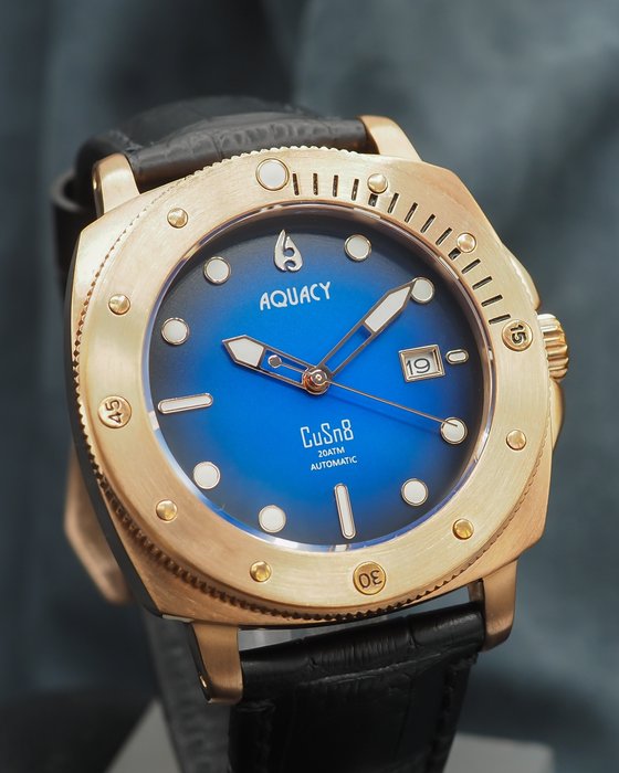 Preview of the first image of Aquacy - Bronze CuSn8 Automatic - "NO RESERVE PRICE" - BR.BLB.NH.CU-BL - CATAWIKI EXCLUSIVE - Men -.