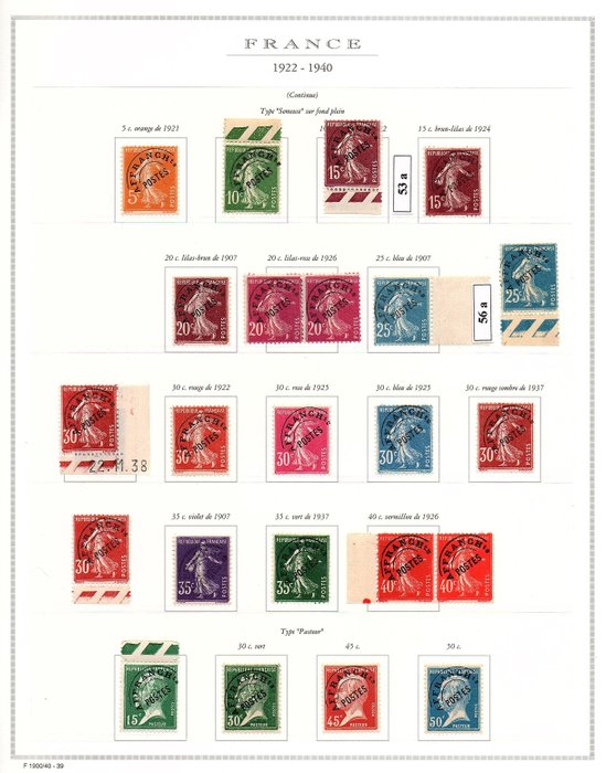 France - Selection of Pre-cancelled Stamps - 1922 / 27 - deluxe , 1st choice with some varieties. - Yvert 2022