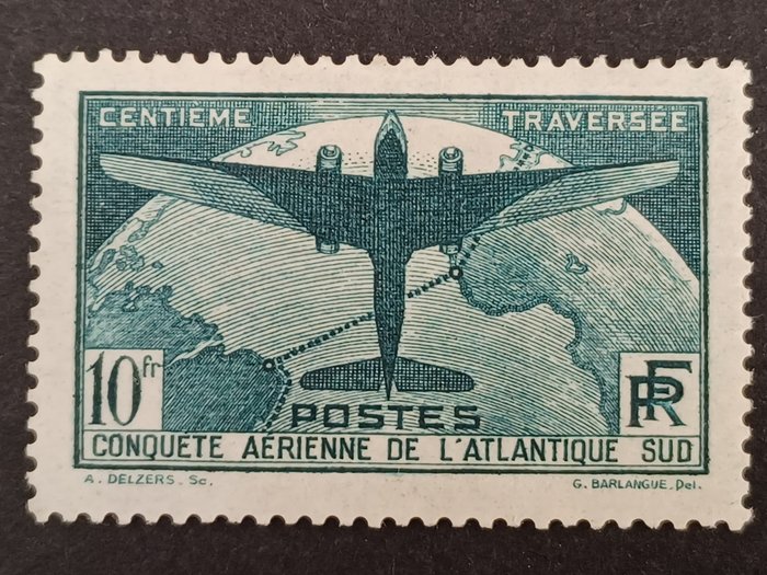 France 1936 - "100e traversée Atlantique-Sud" N°321 Neuf*, presque N**., signé. - Yvert