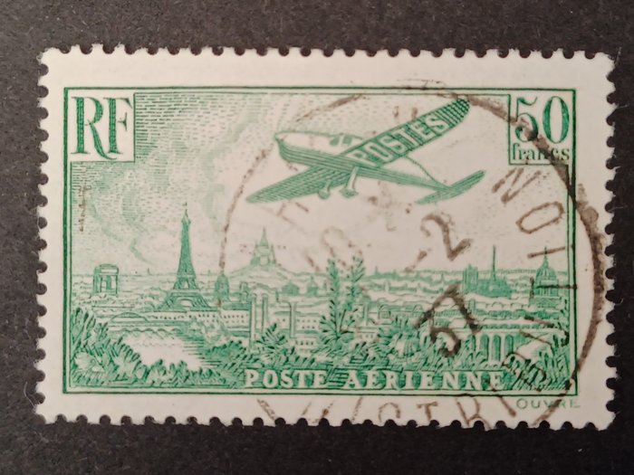 France 1936 - Airmail No. 14, cancelled, signed. Very nice. - Yvert
