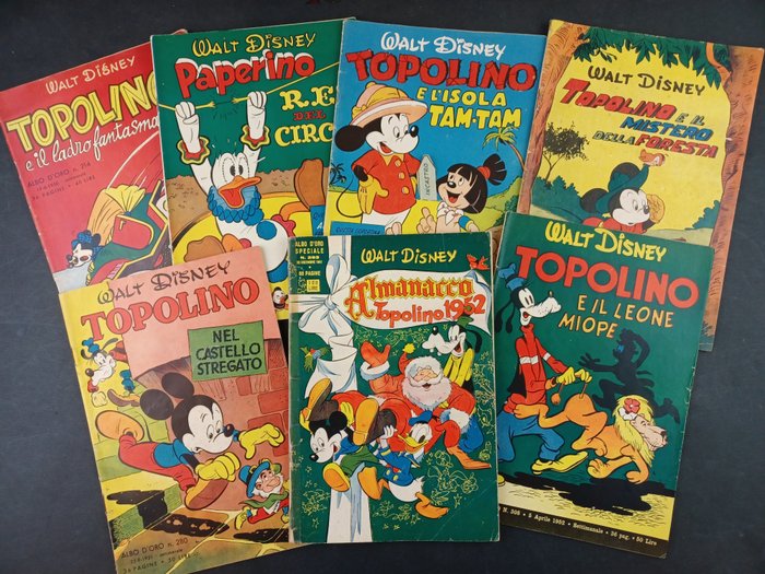 Topolino - 7x Albi d'Oro "Topolino Almanacco 1952" e Altri - Geniet - Eerste druk - (1950/1951)