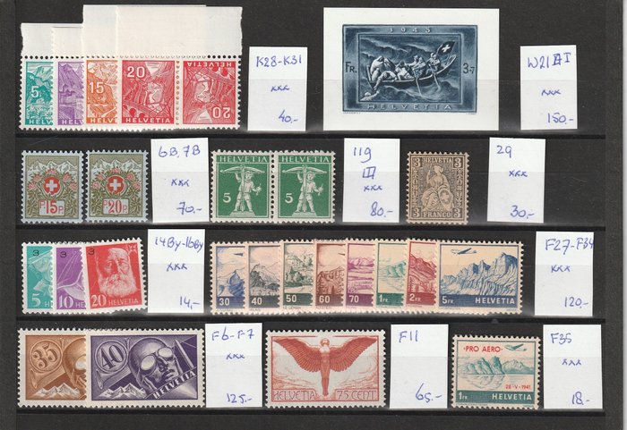 Switzerland 1862/1945 - A selection including back of the book