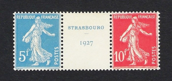France 1927 - Strasbourg Philatelic Exhibition souvenir strip