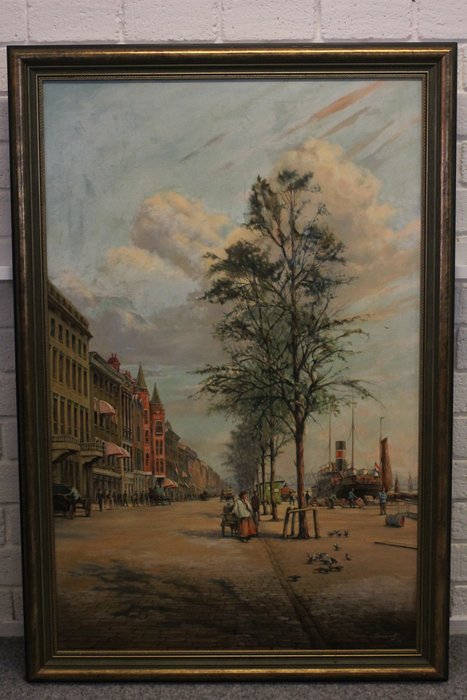 Leopold Paszek (1926-) – Maasboulevard Rotterdam met de Batavia