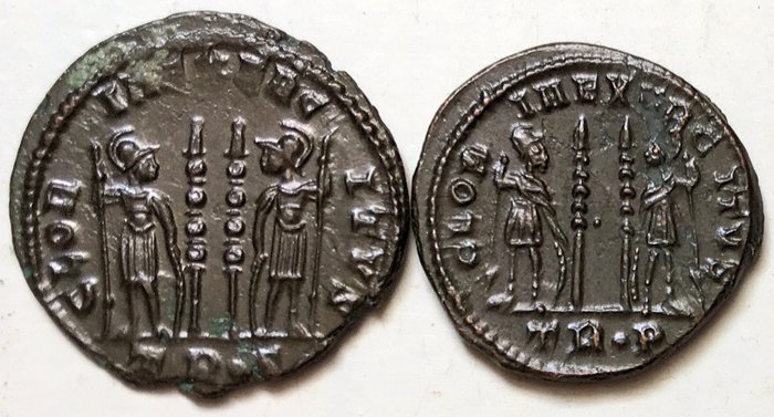 Roman Empire. Constantine I (AD 306-337). Æ Group of 2x high quality folles,  both Trier mints (mintmarks TR•S and TR•P) - nearly as minted