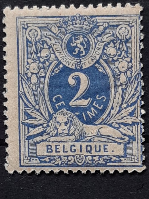 België 1869/1883 - Liggende Leeuw 2c  Blauw Krijtpapier - POSTFRIS - OBP 27c
