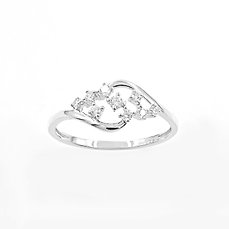 Zonder Minimumprijs – Ring – 14 karaat Witgoud –  0.20 tw. Diamant  (Natuurlijk)
