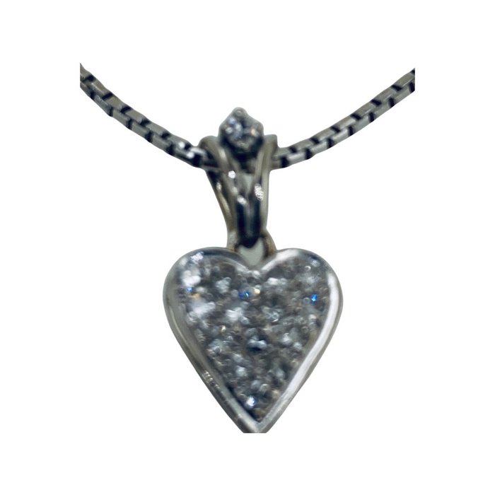 Image 3 of 18 kt. White gold - Necklace with pendant Diamonds - Diamonds