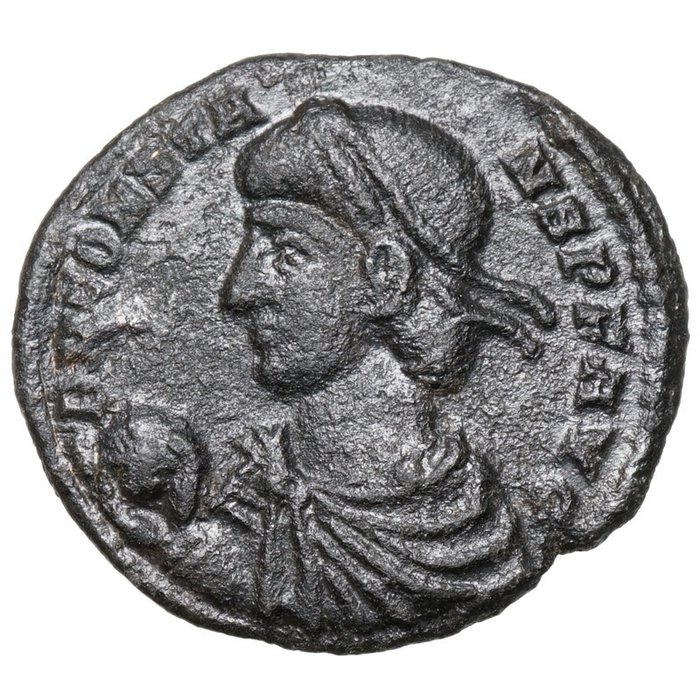 Roman Empire. Constans (AD 337-350). Æ Centenionalis,  Trier, SOLDAT mit Gefangenen