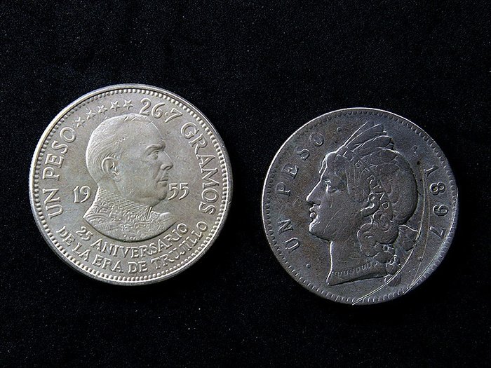 Repubblica Dominicana. 1 Peso 1897 Rare + 1 Peso 1955 (2 coins)