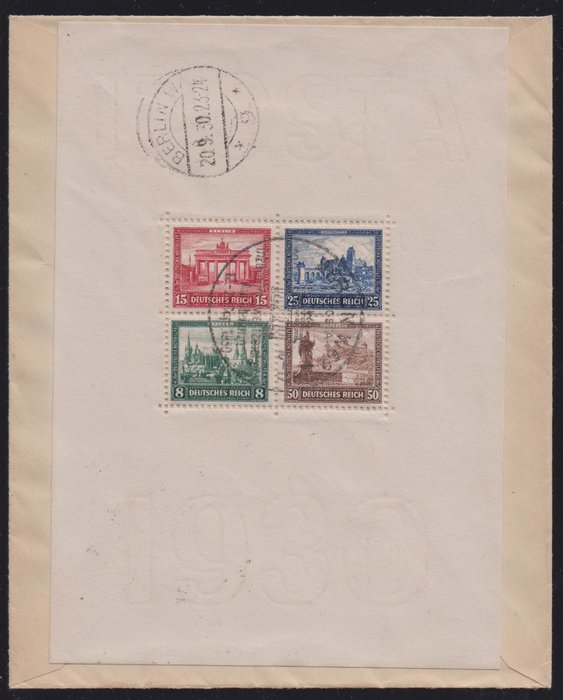 Duitse Rijk 1930 - “IPOSTA” block on registered letters - Michel Bl. 1