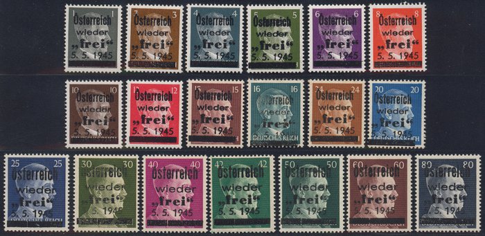 Autriche 1945 - Complete set of the Losenstein local issue - ANK-Nr. Type II