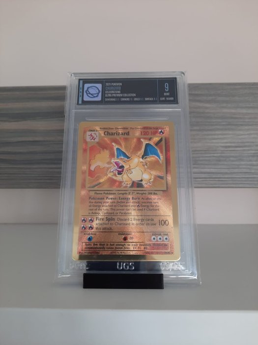 The Pokémon Company - Pokémon - Graded Card Gold Metal Charizard base Graded 9 UGS - 2021